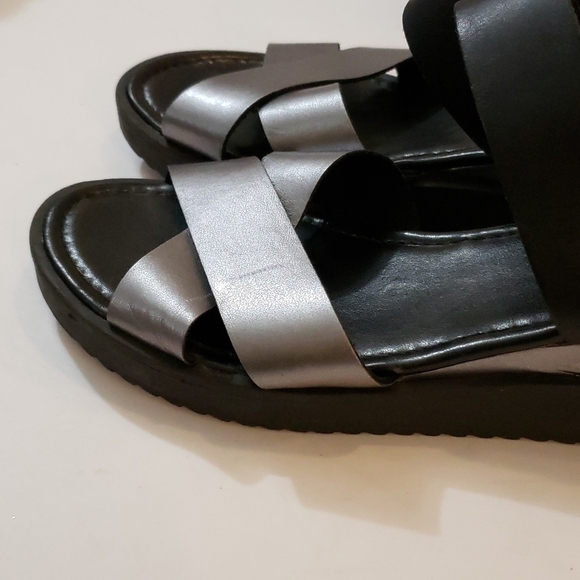 Mila Paoli Black and Silver Platform Sandals 7.5 - Picture 2 of 11